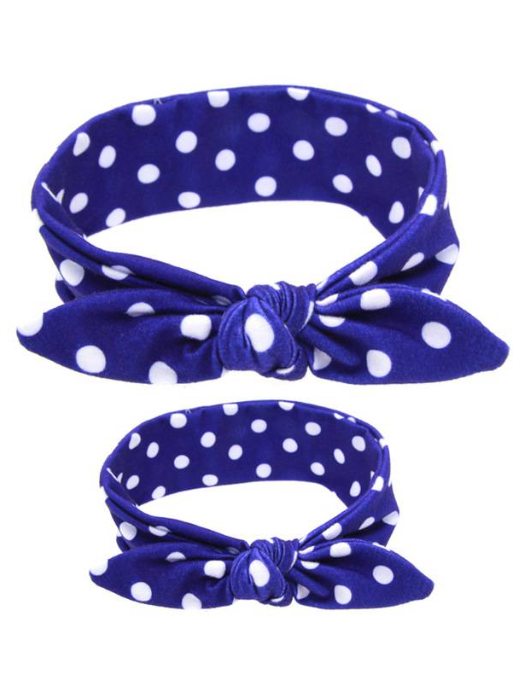 mommy and baby polka dot blue white headband