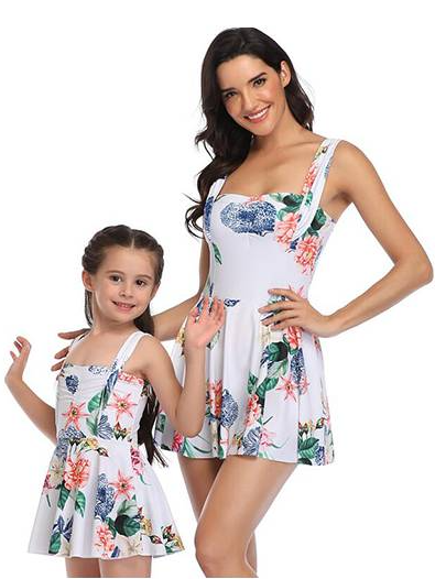 Mommy and Me Matchy-matchy Skirted One Piece Swimsuit