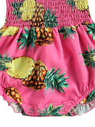 pineapple printed onesie with a stretchy bodice with adjustable shoulder straps with matching headband