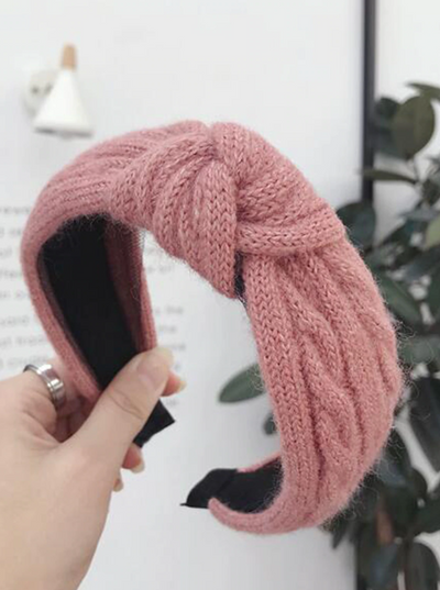 Girls Wool Cable Knit Knot Headband