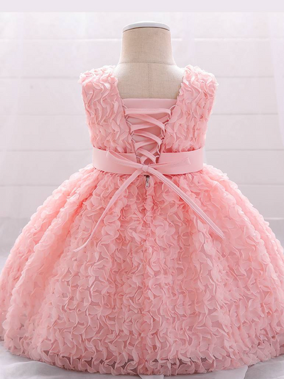 Baby Formal Dress with large bow pink
