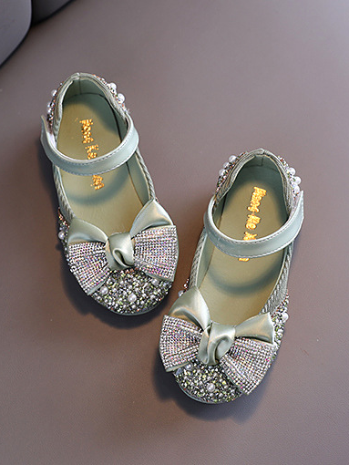 Shoes By Liv And Mia | Rhinestone And Pearl Ballet Flats - Mia Belle Girls
