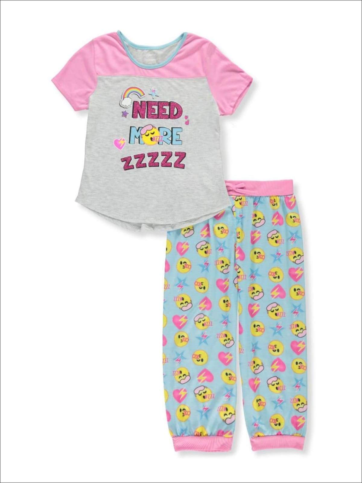 Emojination Big Girls Need More Zzz 2 Piece Pajama Set Rose