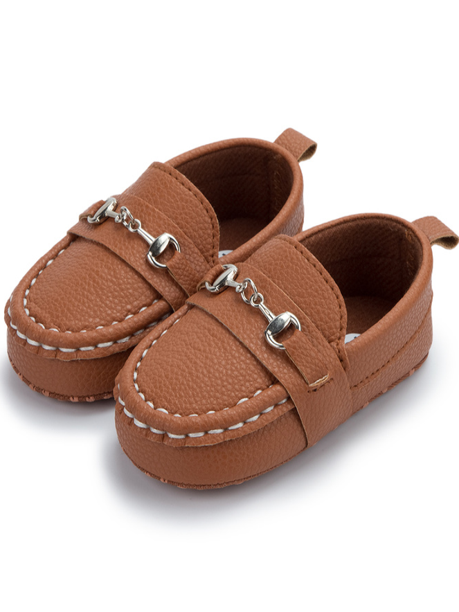 Baby First Steppers Vegan Leather Loafers by Liv and Mia Brown