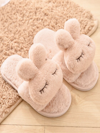 Girls Fluffy Bunny Soft Warm Slippers By Liv and Mia - Mia Belle Girls