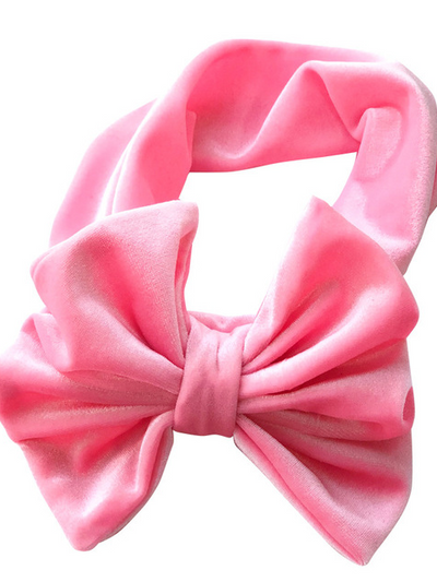 Baby Big Velvet Bow Headband pink
