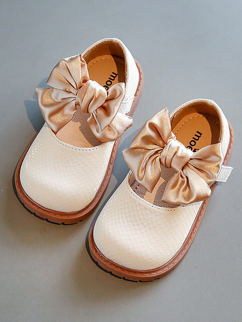 Shoes By Liv & Mia | Satin Bow Scaled Mary Jane Flats - Mia Belle Girls