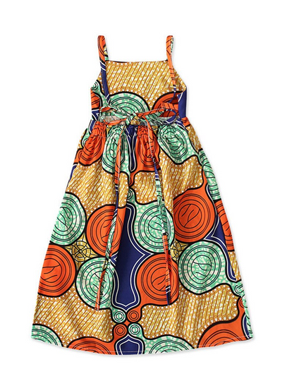 Mia Belle Girls Kente Print Halter Maxi Dress | Girls Resort Wear