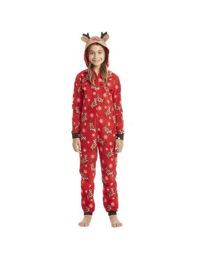Family Christmas Pajamas Set | Winter Reindeer Hoodie Onesie Pajamas