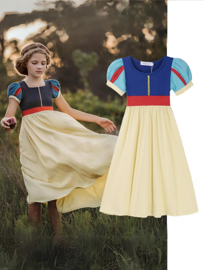 Mia Belle Girls Snow Princess Inspired Dress | Princess Dress Up