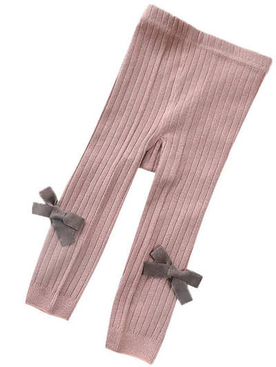 Baby Happy-BOW-Lucky Ribbed Leggings Pink