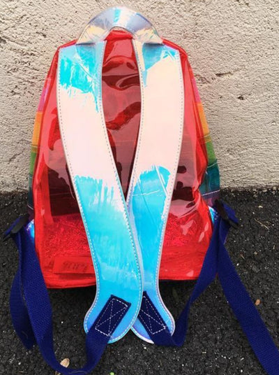 Back To School Shoes | Rainbow Transparent Backpack | Mia Belle Girls