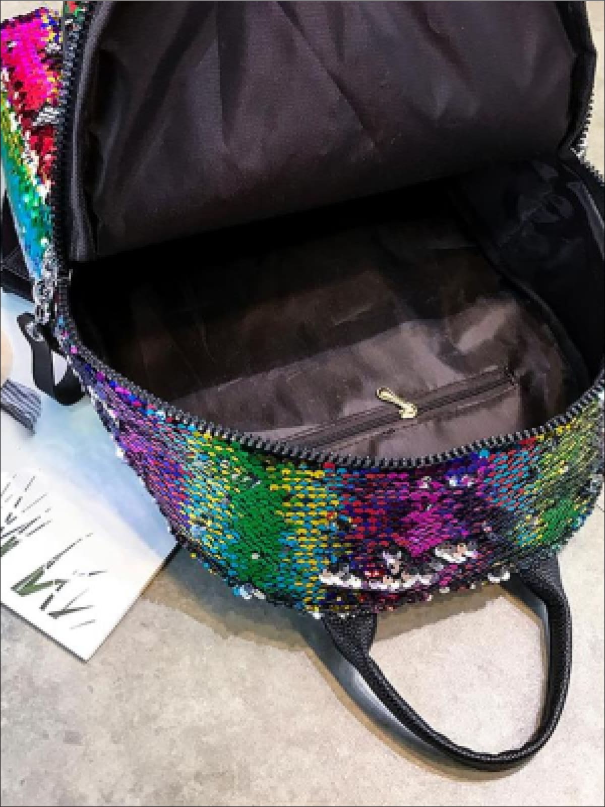 Back To School Bags | Multicolor Sequin Backpack | Mia Belle Girls