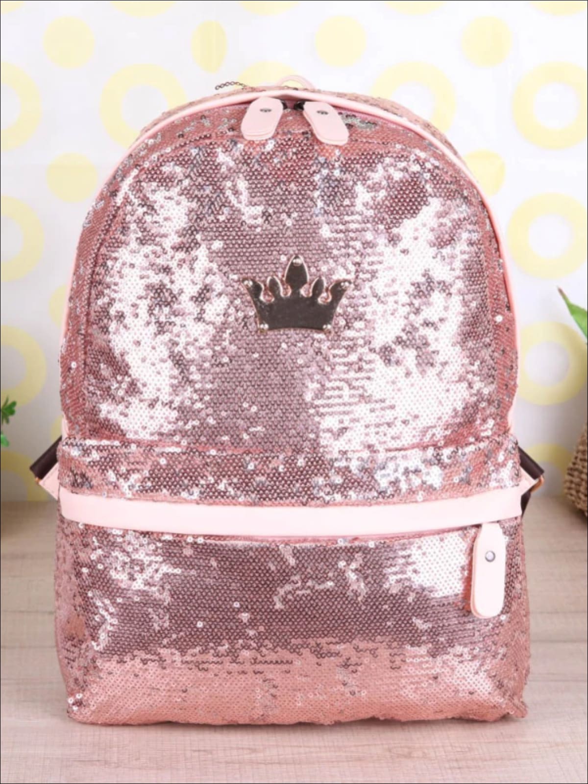 Girls 15 Sequined Backpack with Crown Applique - Girls Backpack