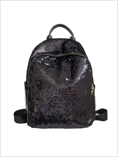 Girls 16 Iridescent Sequined Backpack - Black - Girls Backpacks