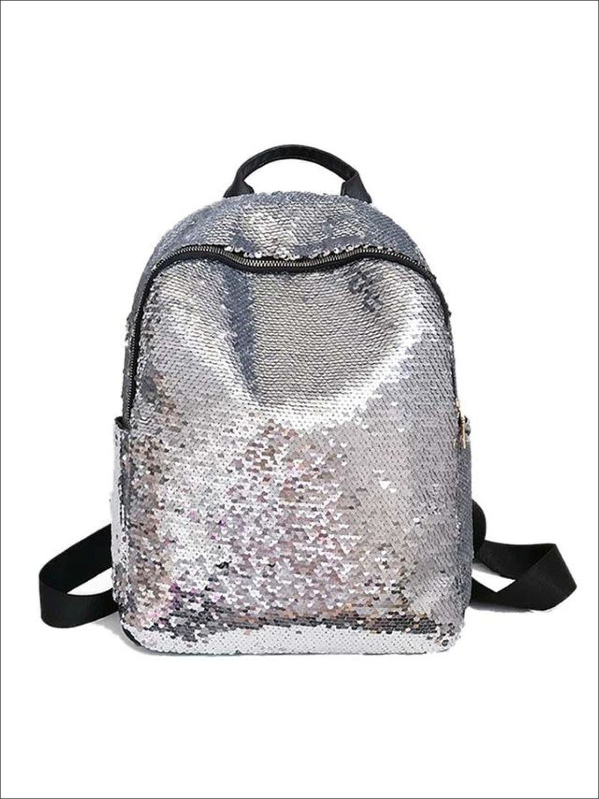 Girls 16 Iridescent Sequined Backpack - Silver - Girls Backpacks