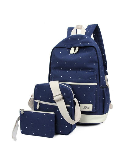Back To School Bags | Polka Dot 3pc Backpack Set | Mia Belle Girls