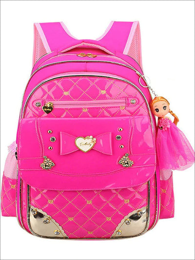 Girls Back To School | Quilted Faux Leather Backpack - Mia Belle Girls