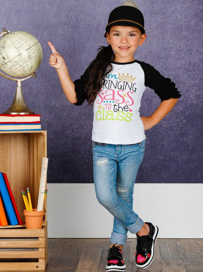 Back To School | Bringing Sass to the Class Raglan Top | Mia Belle Girls