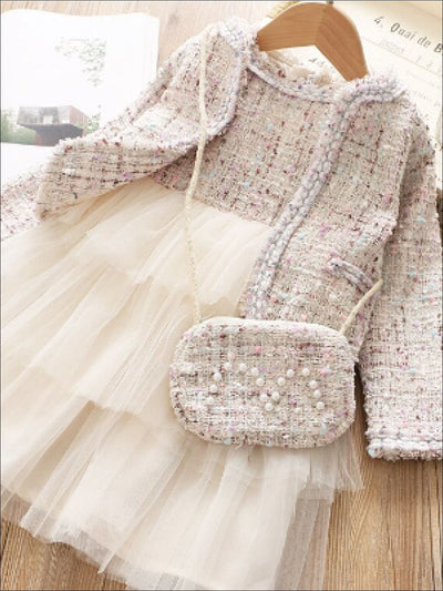 Mia Belle Girls Tweed Dress 3 Piece Set | Easter Dressy Sets