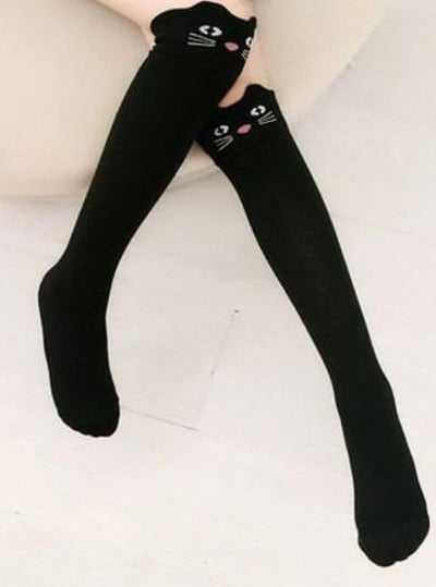 Girls Animal Knee Socks - Black / 3-7 Years - Girls Accessories
