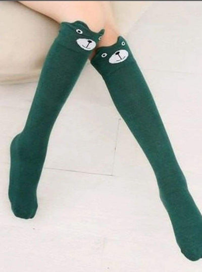Girls Animal Knee Socks - Green / 3-7 Years - Girls Accessories