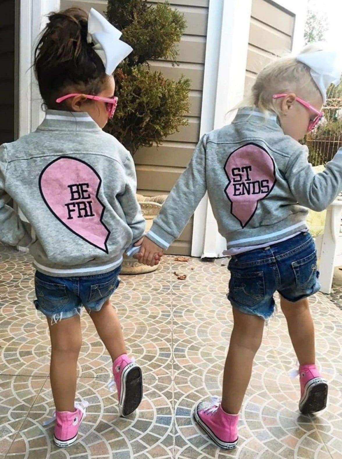 Best Friends Matching Varsity Jacket - Girls Sweater - Mia Belle Girls