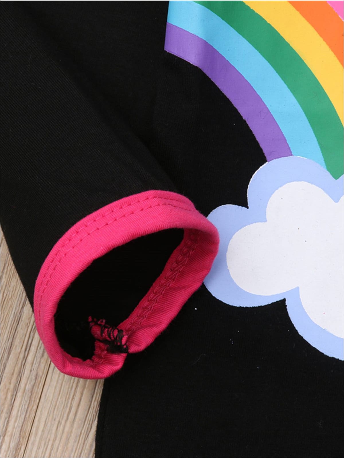 Girls Black Best Friends Twinning Rainbow Print Long Sleeve Top & Tutu Skirt Set - Girls Fall Casual Set