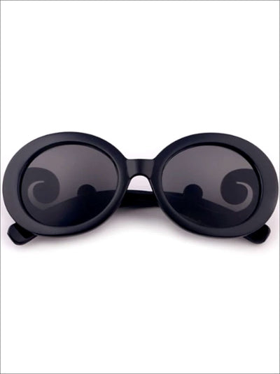Girls Black Round Vintage Sunglasses - Black - Girls Accessories