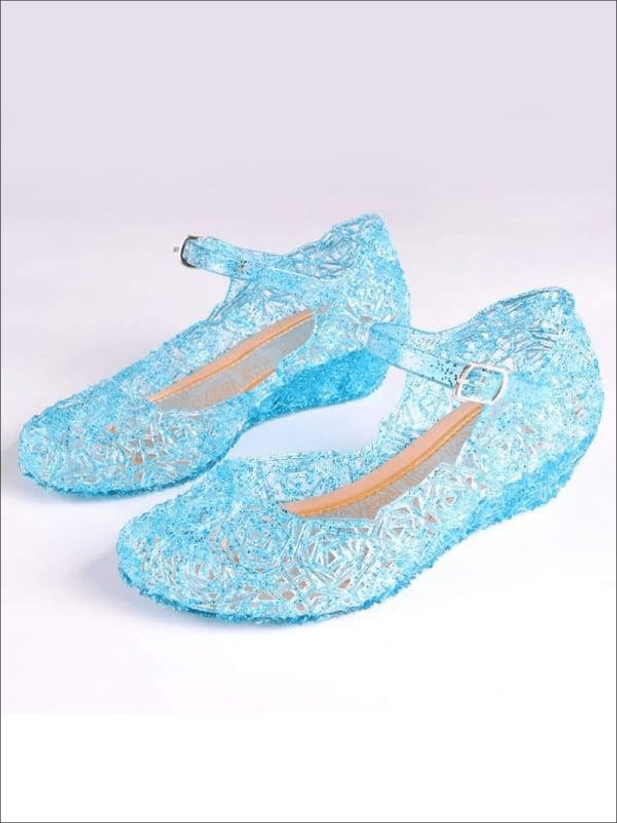 Girls Blue Jelly Flats Shoes - Girls Flats