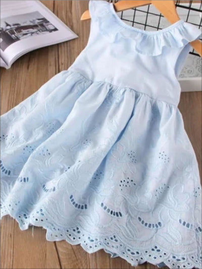 Little Girls Summer Dresses | Embroidered Lace Dress - Mia Belle Girls