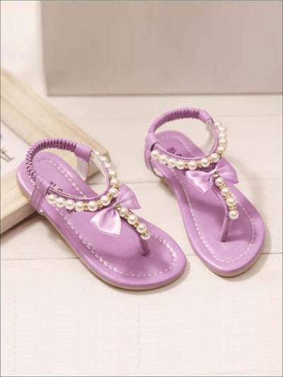 Girls Pearl Stretch Sandals | Shoes by Liv and Mia - Mia Belle Girls