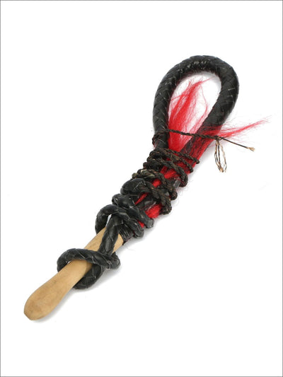 Girls Braided Synthetic Leather Wood Handle Stock Whip - Girls Halloween Costume