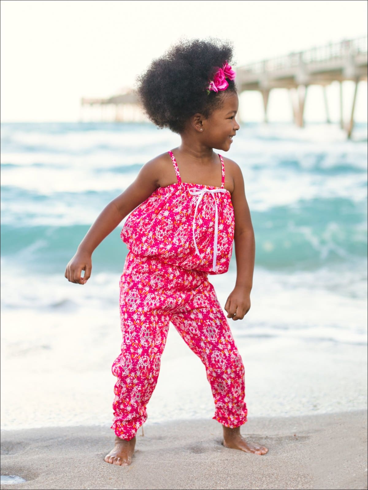 Girls Bubble Capri Set with Bow Detail - Girls Spring Casual Set