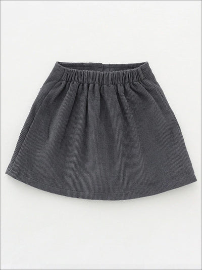 Girls Buttoned Corduroy A-Line Skirt - Girls Skirt