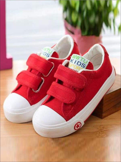 Girls Casual Double Strap Canvas Sneakers - Girls Sneakers