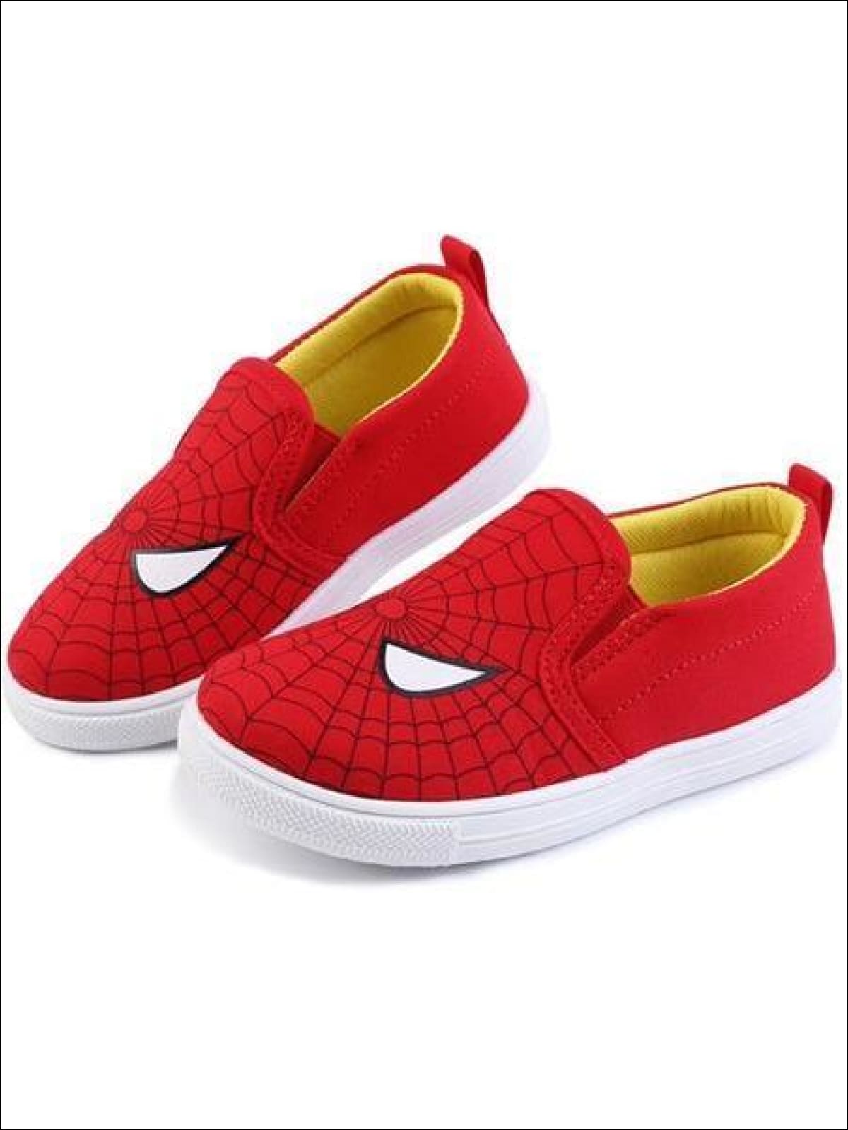 Girls Casual Super Hero Slip-On Sneakers - Red / 5 - Girls Loafers