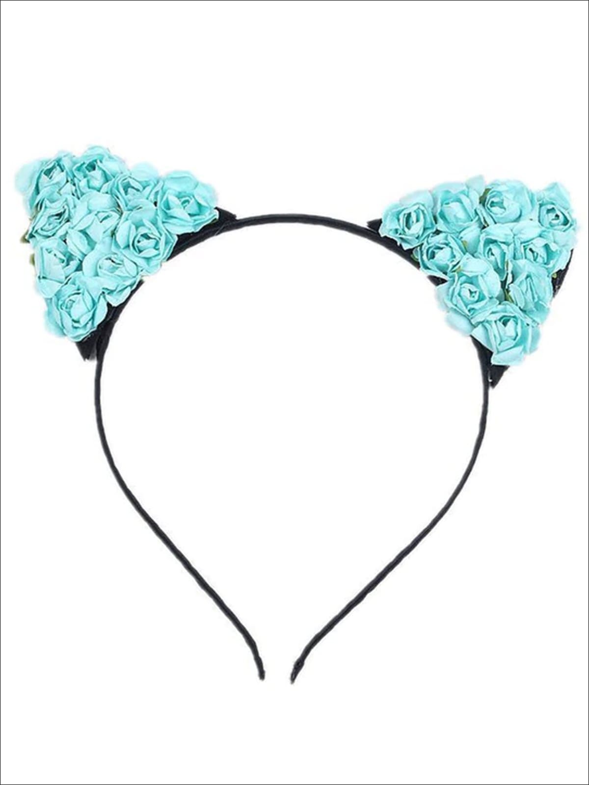Girls Cat Ears Flower Embellished Headband - Hair Accessories