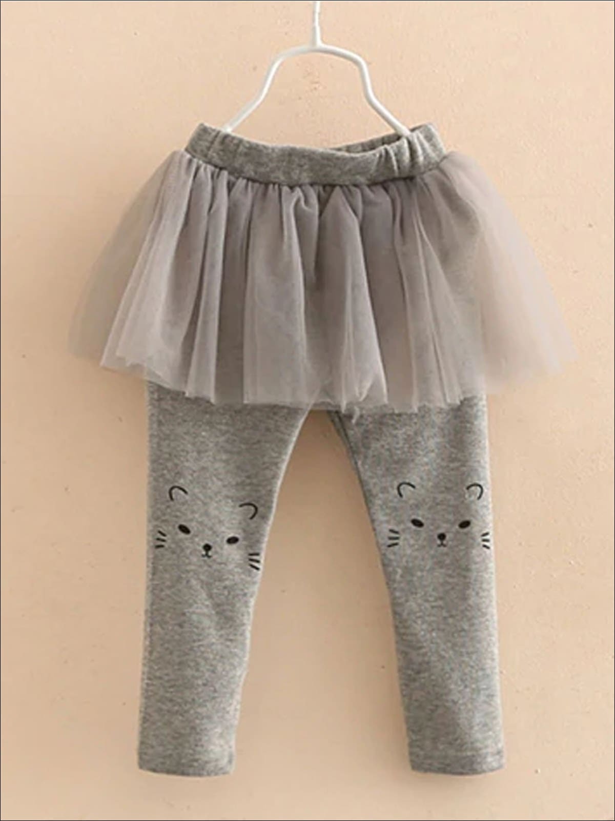 Girls Cat Print Tutu Skirt Leggings - Girls Leggings