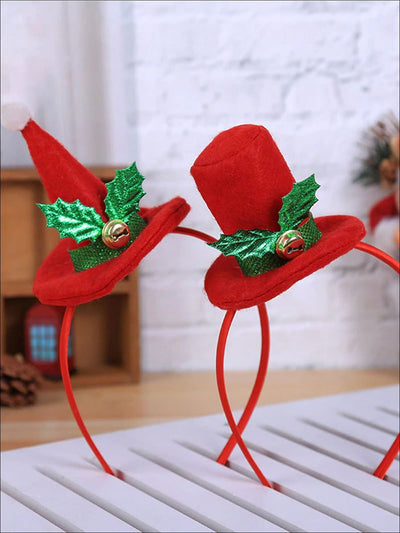 Girls Christmas Themed Santa Hat Headband - Hair Accessories