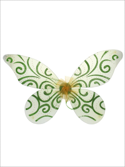 Girls Colorful Glitter Fairy Wings - Green / One Size - Girls Halloween Costume