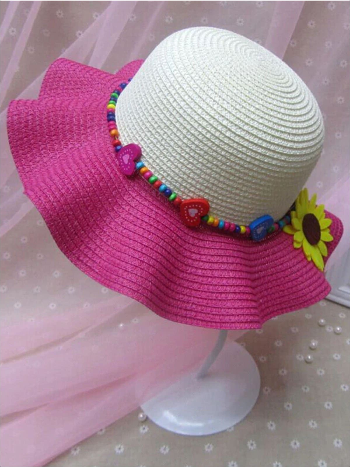 Girls Colorful Sunflower Straw Hat - Girls Hats