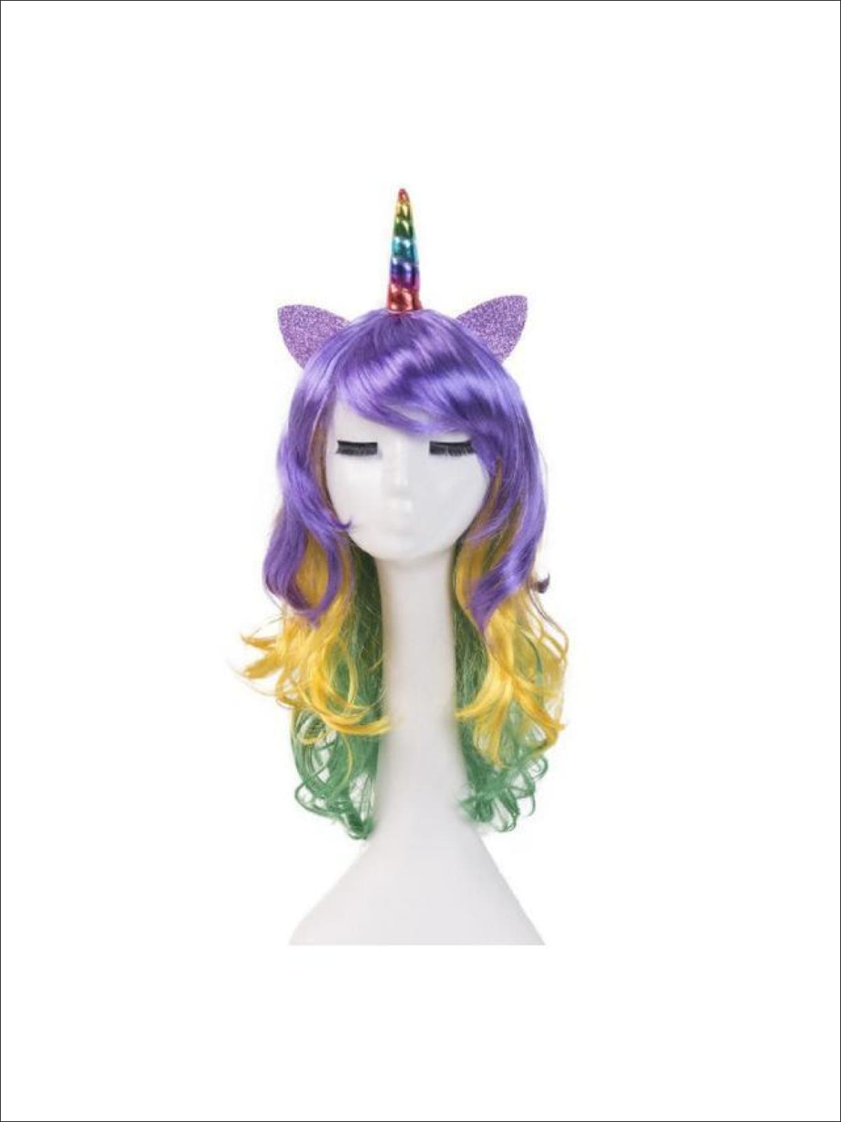 Kids Halloween Wigs | Unicorn Horn Rainbow Wig - Mia Belle Girls