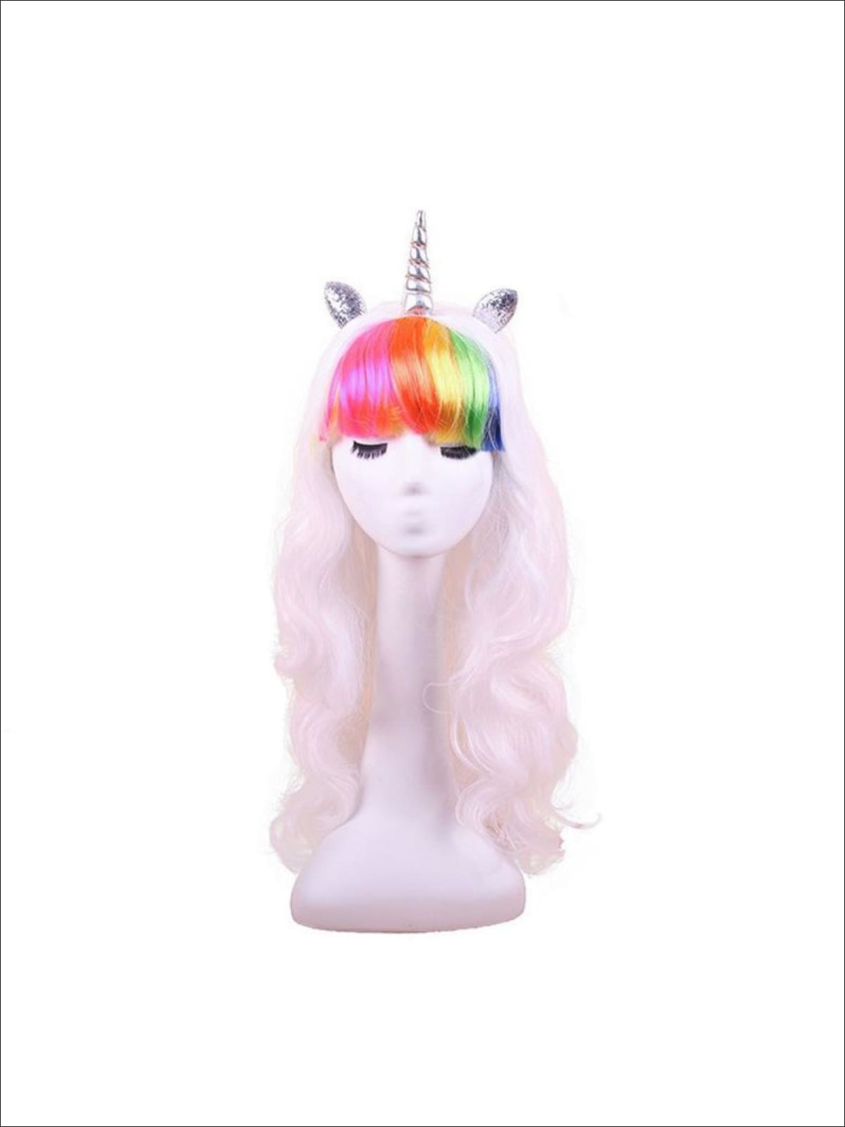 Kids Halloween Wigs | Unicorn Horn Rainbow Wig - Mia Belle Girls