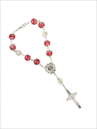 Girls Cross Rosary - red / One - Girls Accessories