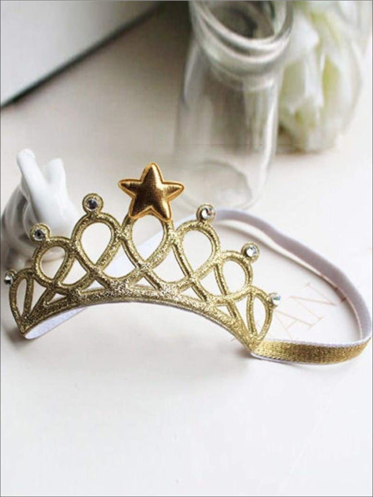 Girls Crown Headband - Gold - accessories