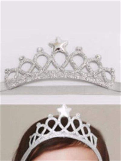 Girls Crown Headband - Silver - accessories