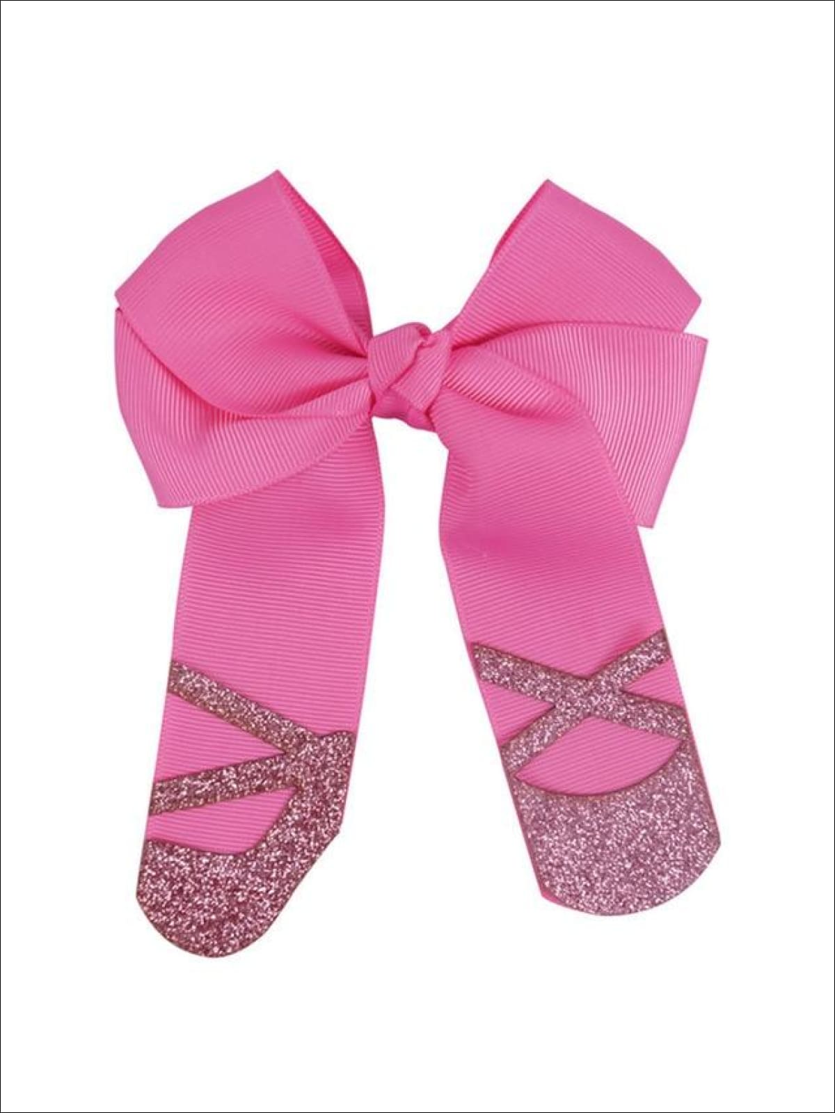 Girls Cute Ballet Shoes Cheer Bows - Pink - Hair Accessories