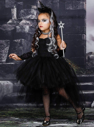 Kids Halloween Costumes | Black Unicorn Tutu Dress | Mia Belle Girls