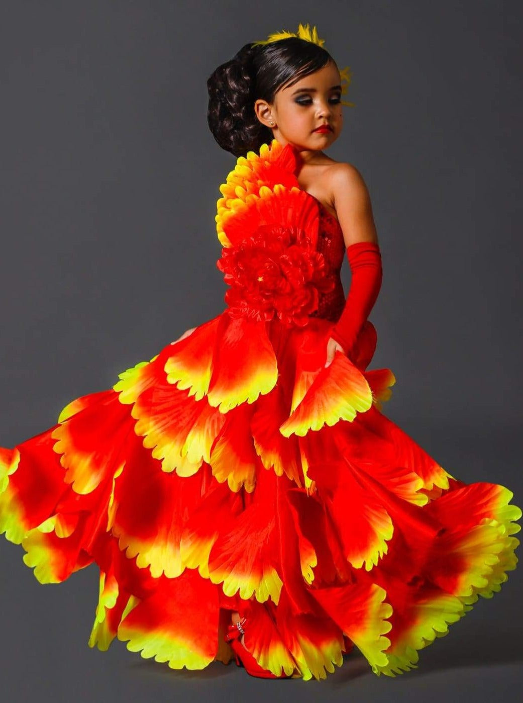 Halloween Costumes | Girls Deluxe Red Spanish Flamenco Dancer Costume